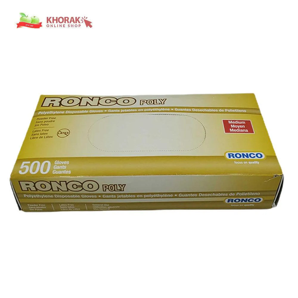 Ronco Polyethylene Gloves - Powder-Free, Medium, 4 Packs (2000 Gloves Total)