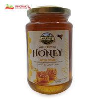 عسل طبیعی با موم 500 گرمی Ararat