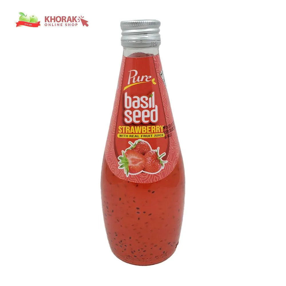 Pure basil seed strawberry with real fruit juice 290 ml – Khorak ...